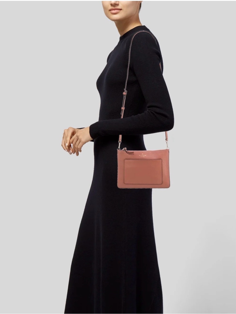 kate spade Rose Pink Leather Slim Crossbody Bag